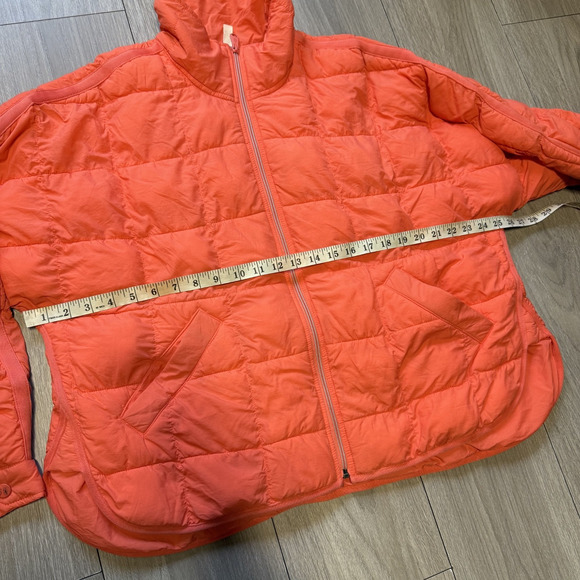 Free People Movement Pippa Packable Puffer Jacket Neon Coral Mango SZ Medium - Picture 4 of 15